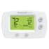 Honeywell Home FocusPRO 5000 digital thermostat in white with digital display and controls for cooling and heating management.