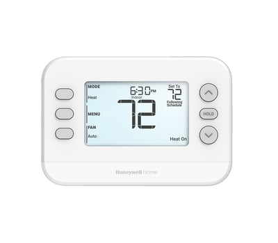 Honeywell Home FocusPRO P200 programmable thermostat with digital display and control buttons.