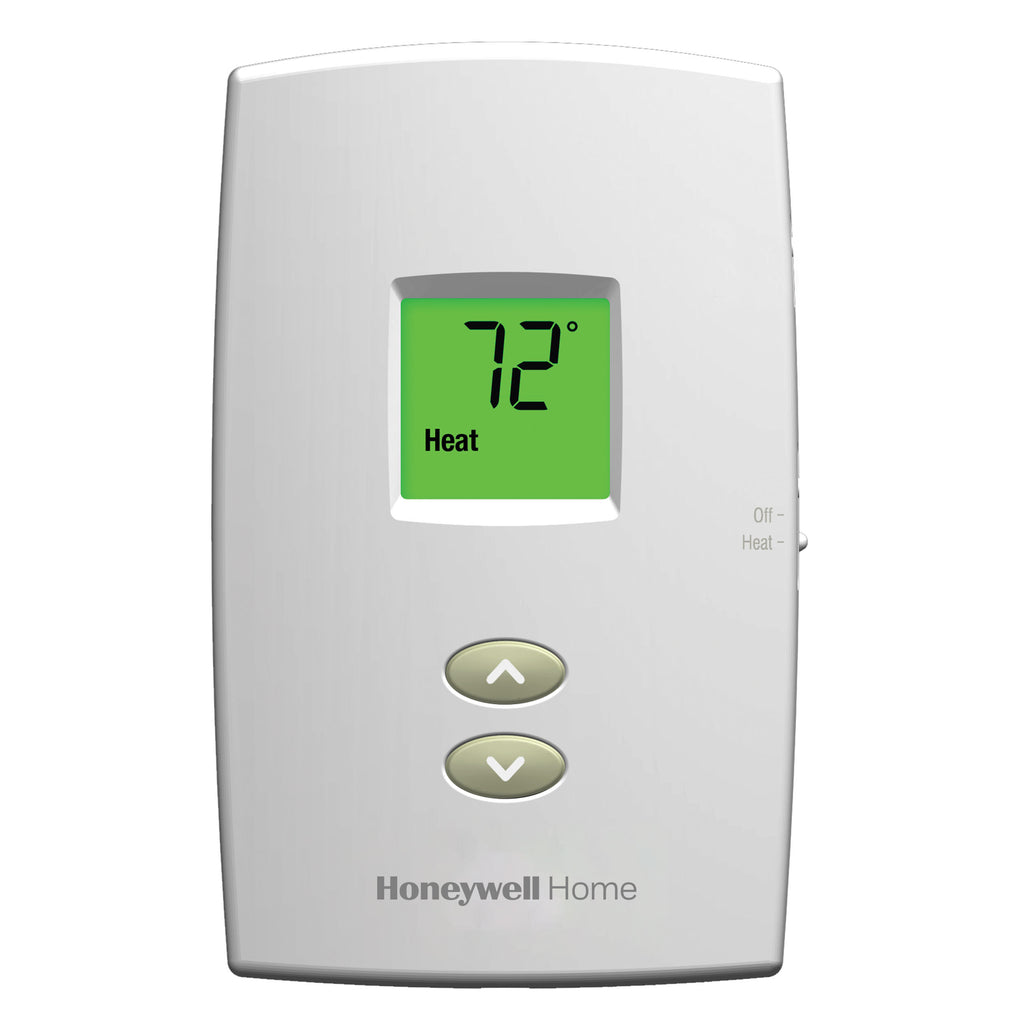 Honeywell Home PRO 1000 Vertical Heat Non-Programmable Thermostat with digital display and control buttons