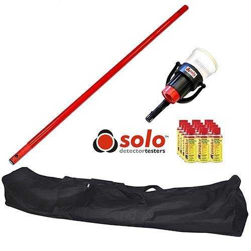 DetectorTesters SOLO808 starter kit with electronic components and tools for electronics projects, arranged on a clean surface.
