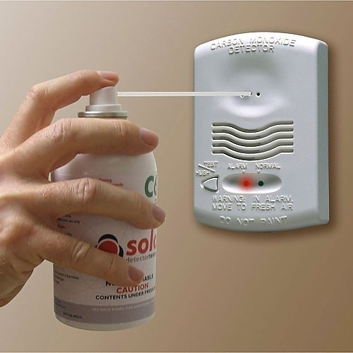 Solo SOLOC6 gas detector tester for fire alarms, showing the compact single-unit device with digital display and control buttons.