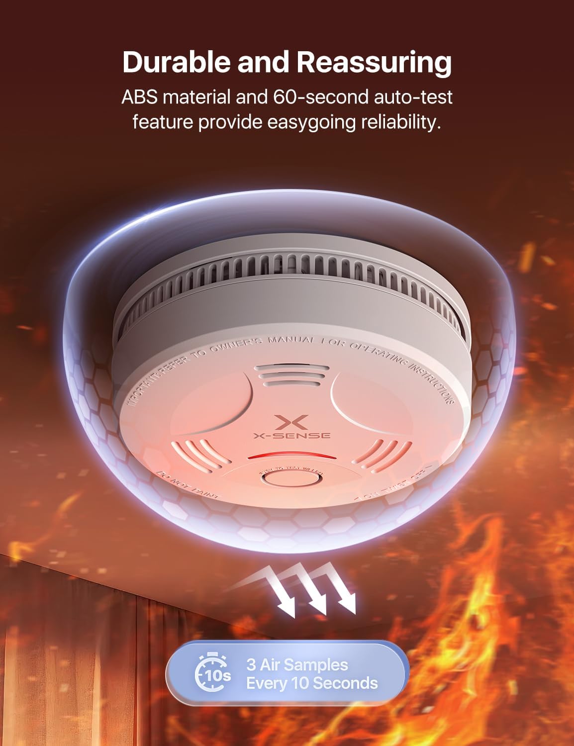 X-Sense SD11 Stand-Alone Audible and Visual Smoke Alarm