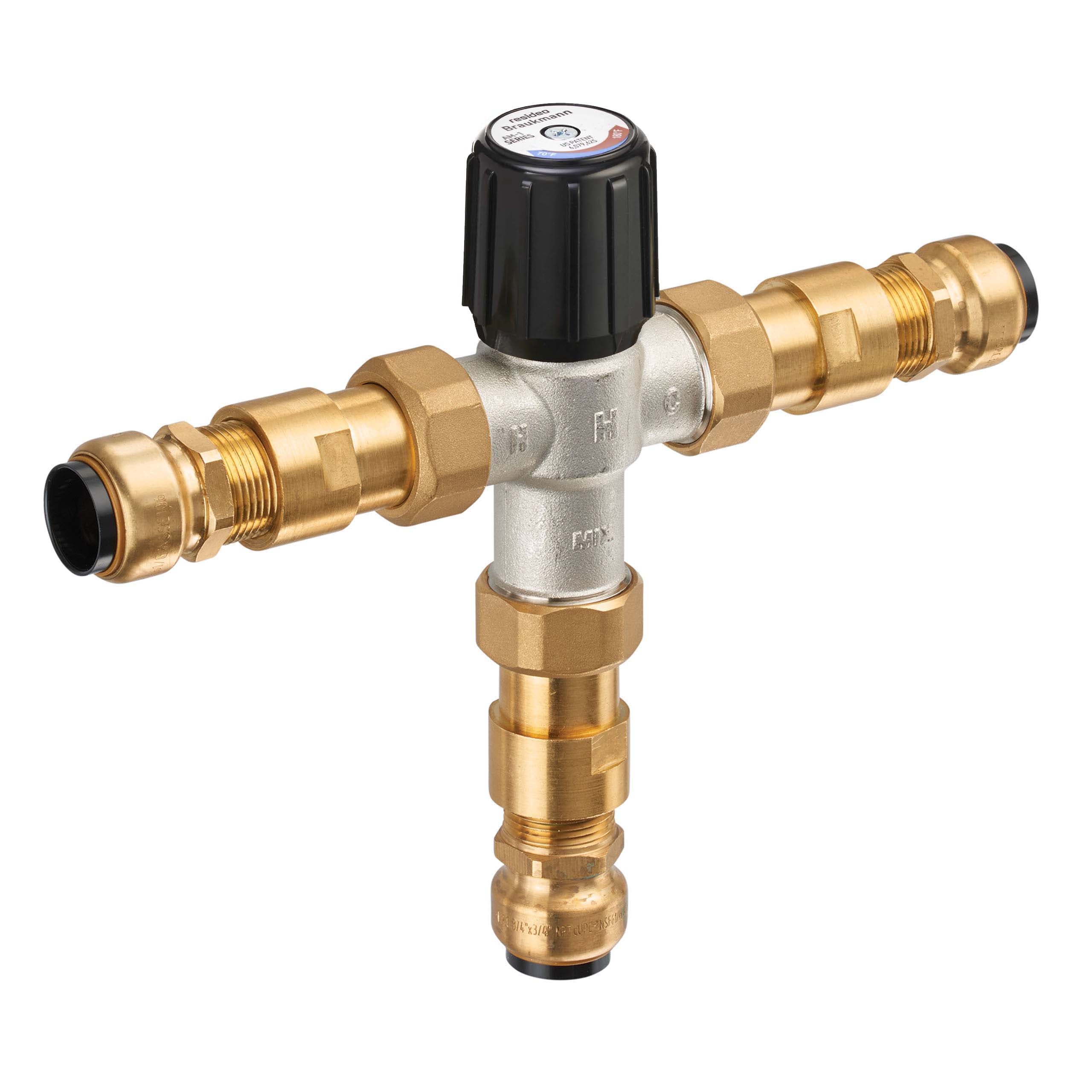 Resideo AM100C1070-SB-1LF 1/2 in Union Push Connect Mixing Valve LF 1070