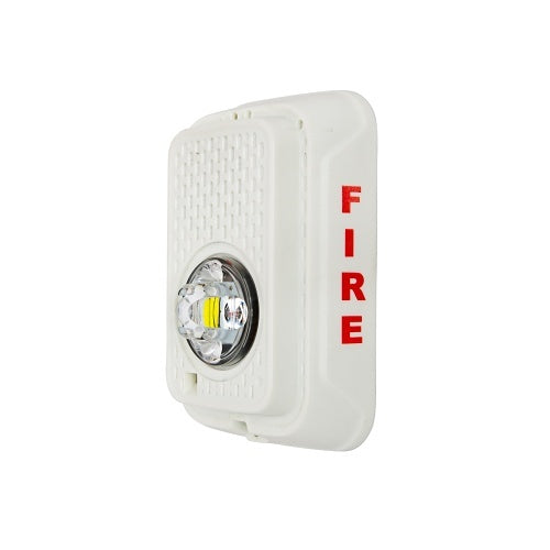 System Sensor SGWLED Series compact wall strobe with bright LED light for emergency alerts mounted on a wall.