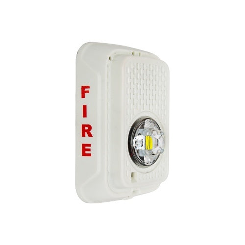 System Sensor SGWLED Series compact wall strobe with bright LED light and red housing, designed for visual alarm signaling.