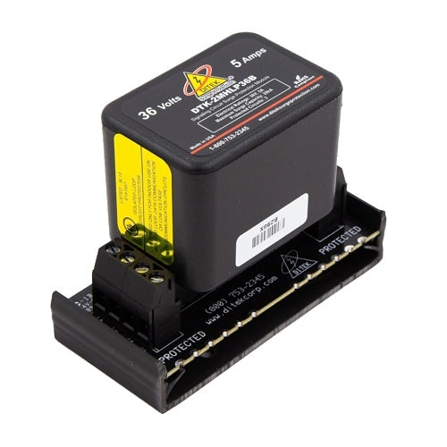 Ditek DTK-2MHLP36BWB data and signaling circuit modular surge protector with multiple connection ports and protective components.