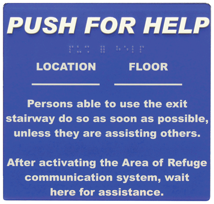 Talkaphone ETP-SIGN-PFH Area of Refuge Instruction Sign