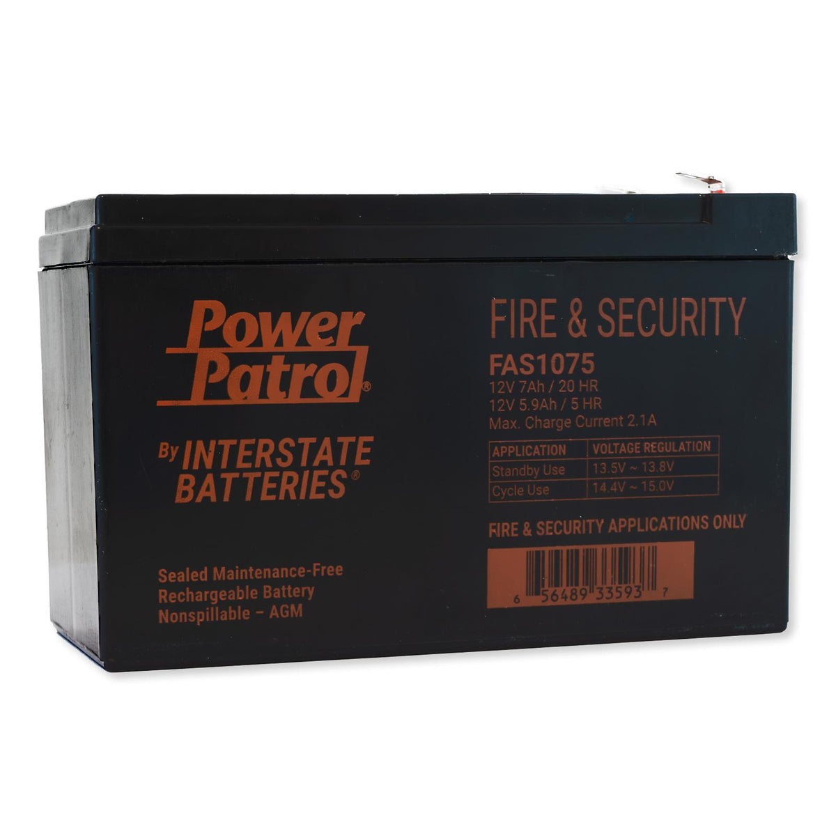 Power Patrol FAS1075 Battery, 12V and 7AH.