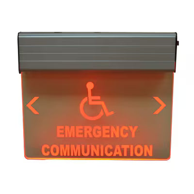 Rath Communications 7050ED LED fire alarm with battery backup, mounted on wall, showing LED indicator and alarm components.