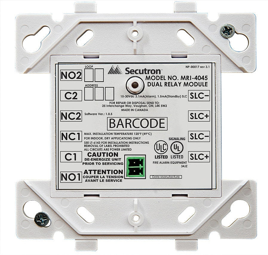 Secutron MRI-4045 Dual Relay Module - The Fire Alarm Supplier