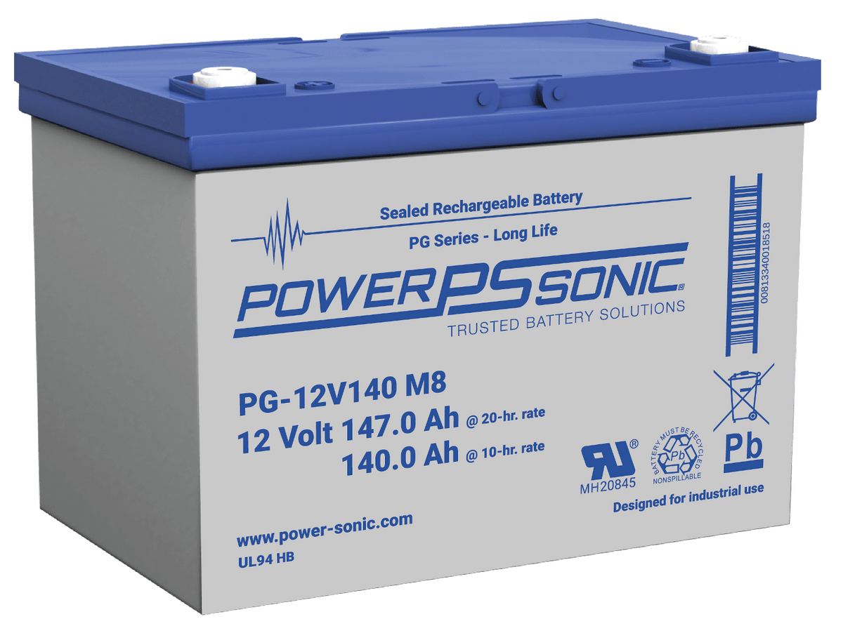 Power Sonic PG-12V140 M8 PG-12V140 M8;LongLife;147AH 20hr Cap
