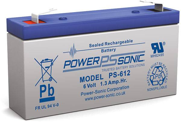 Power Sonic PS-612 F1 - ECOM PS-612 6V1.4A Battery+ind.box; ECOM