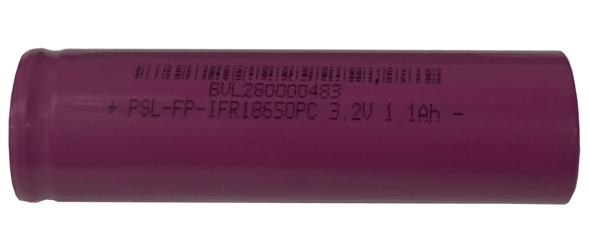 Power Sonic PSL-FP-IFR18650PC LiCylCell;PSL-FP-18650, 3.2V1.1AH, Power Cell, 30C