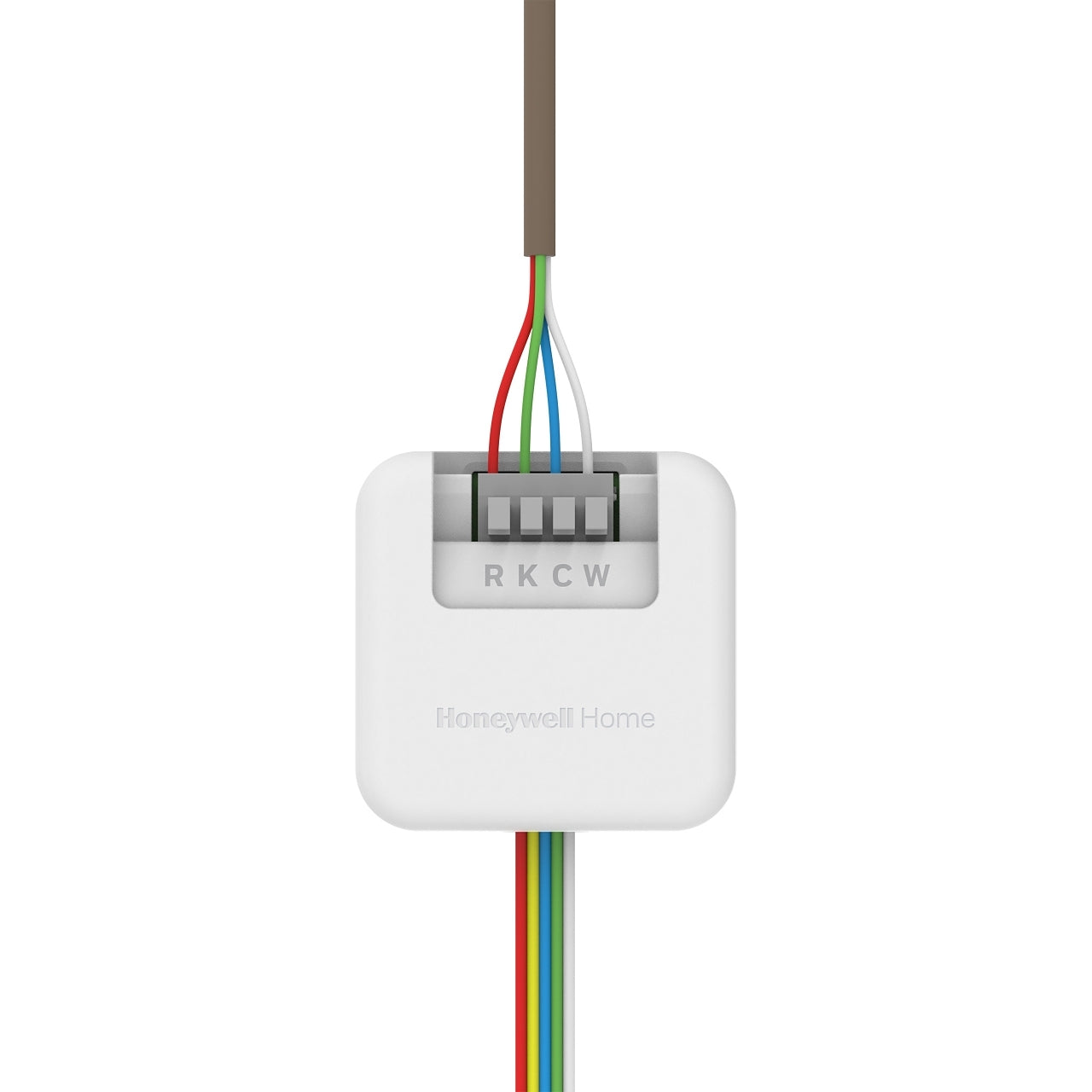 Honeywell Home THP9045A2098 U C-Wire Adapter for fire alarms, showing the compact black adaptor device with connection ports.