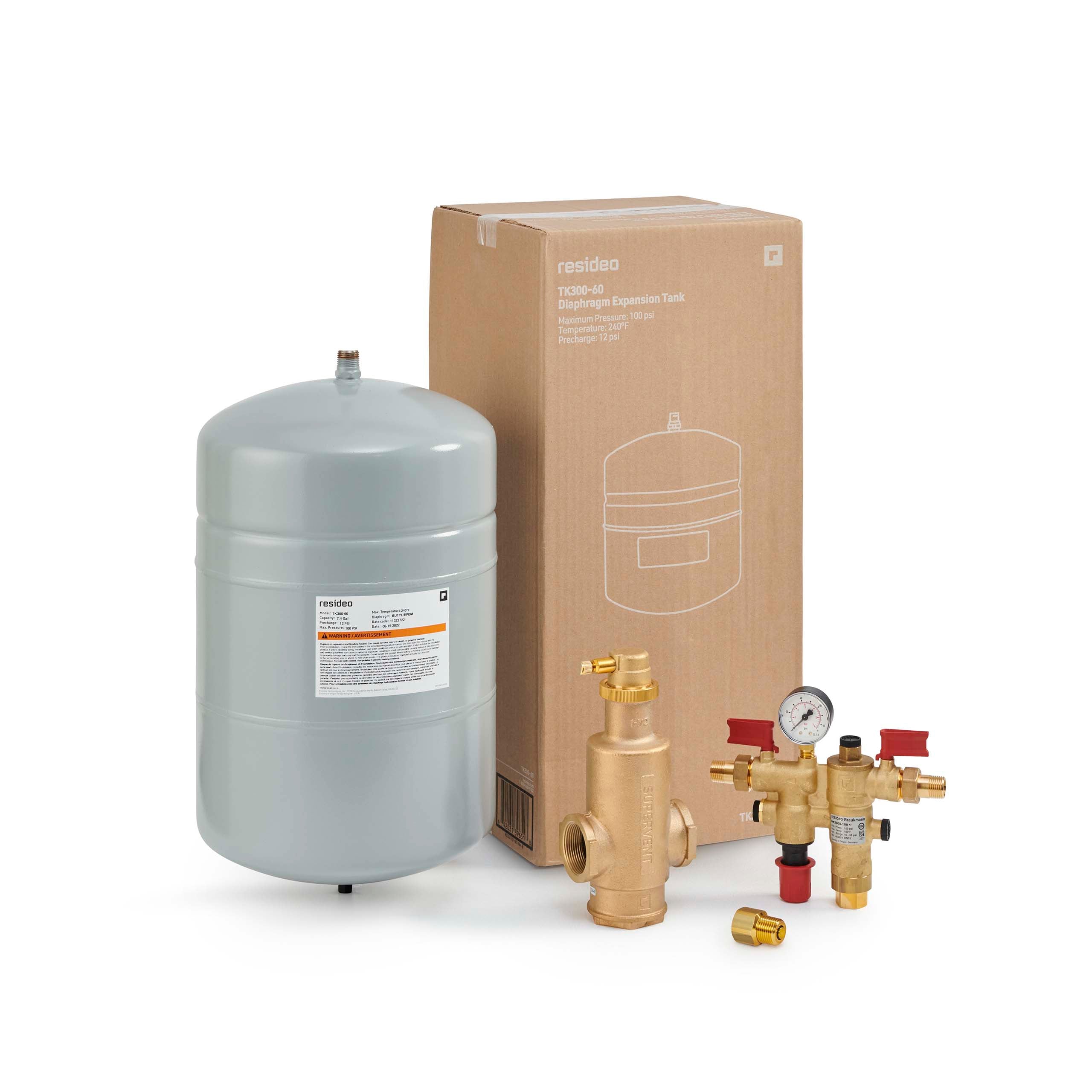 Resideo TK60PV150NK/U TK60 Boiler Trim Kit w/ 1-1/2" FNPT Air Eliminator & Double-Check Backflow Preventer, TK60PV150NK