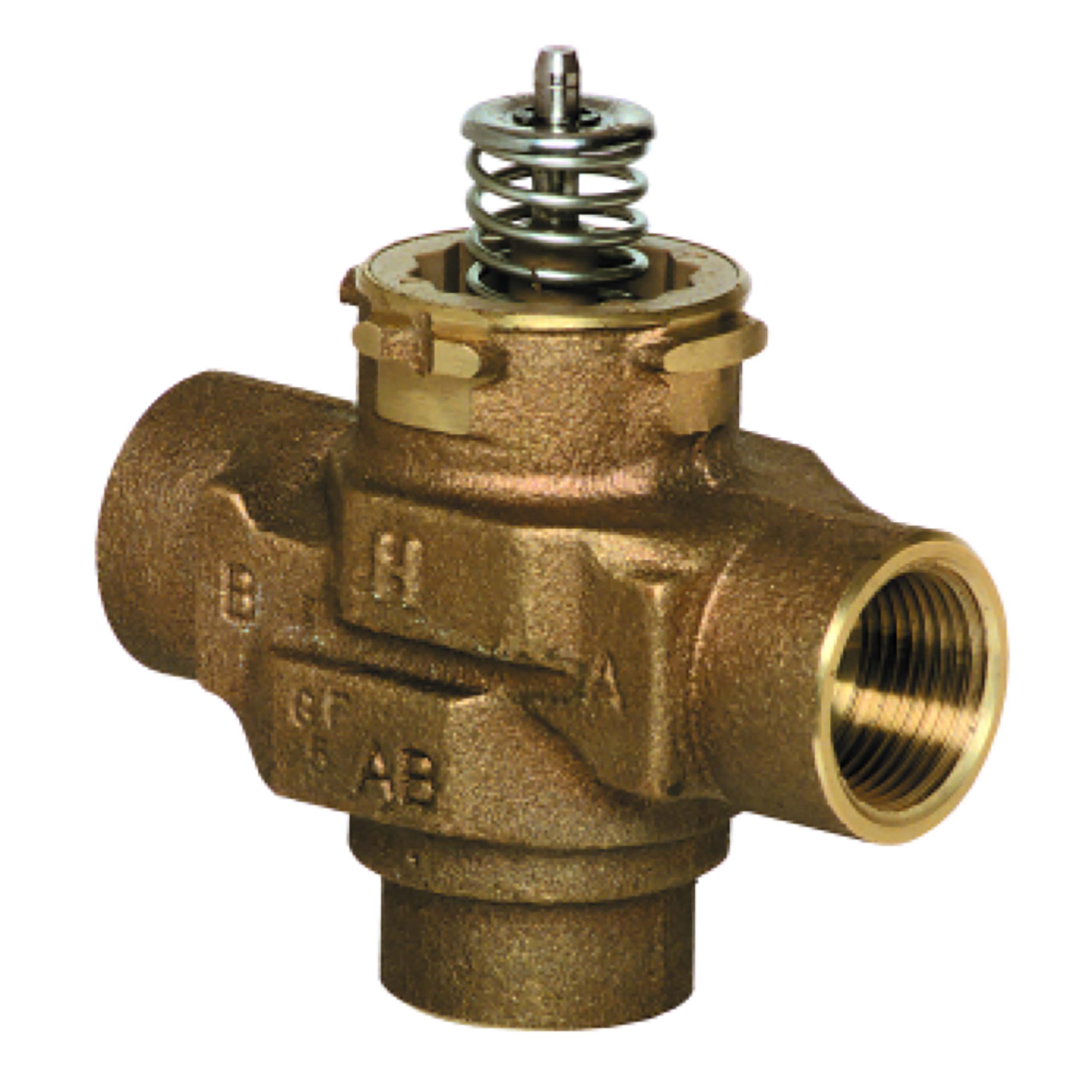 Resideo VCZML6000/E 3-way 3/4 in Sweat VC Valve Assembly 7.5 Cv and quick open flow