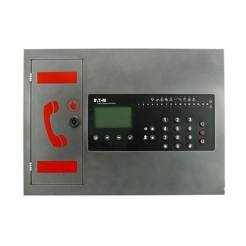 Eaton Wheelock MX16-US VoCALL 16 US digital area of refuge emergency voice system main panel with buttons and display.