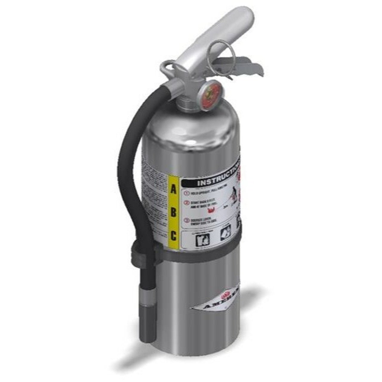 Amerex B402C Chrome Fire Extinguisher, ABC, 5lb, 3A40BC, With Wall Bracket - The Fire Alarm Supplier