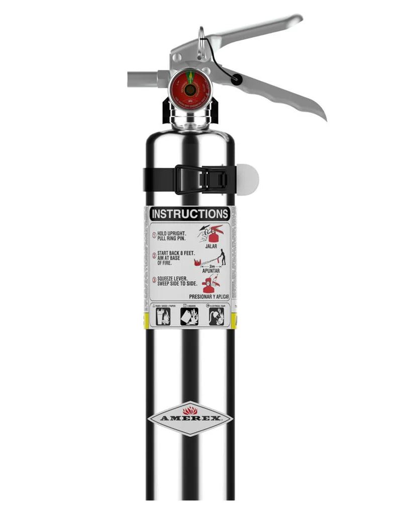 Amerex B417TC 2.5 lb ABC Fire Extinguisher Chrome (15254) - The Fire Alarm Supplier