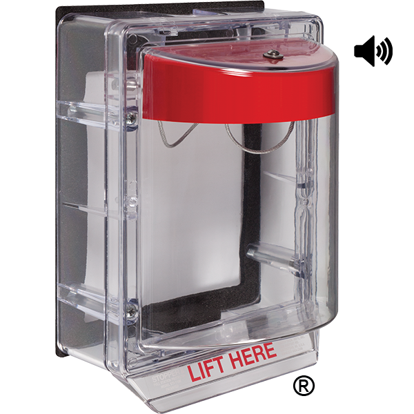 STI STI-1155NR Stopper II with Horn & Spacer, Indoor/Outdoor- Red Horn, Clear Spacer