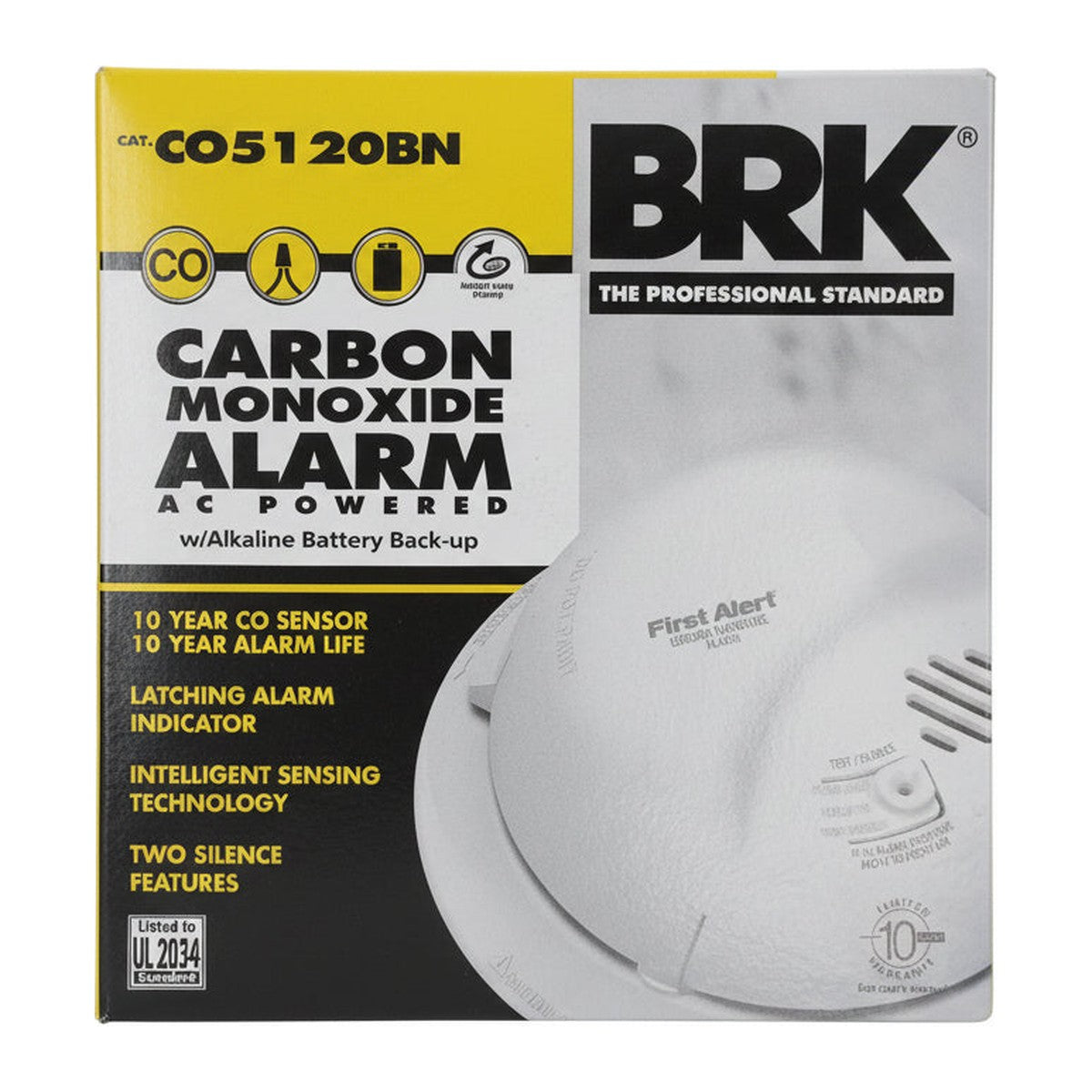 BRK CO5120BN 120VAC/DC Hardwired Carbon Monoxide Alarm
