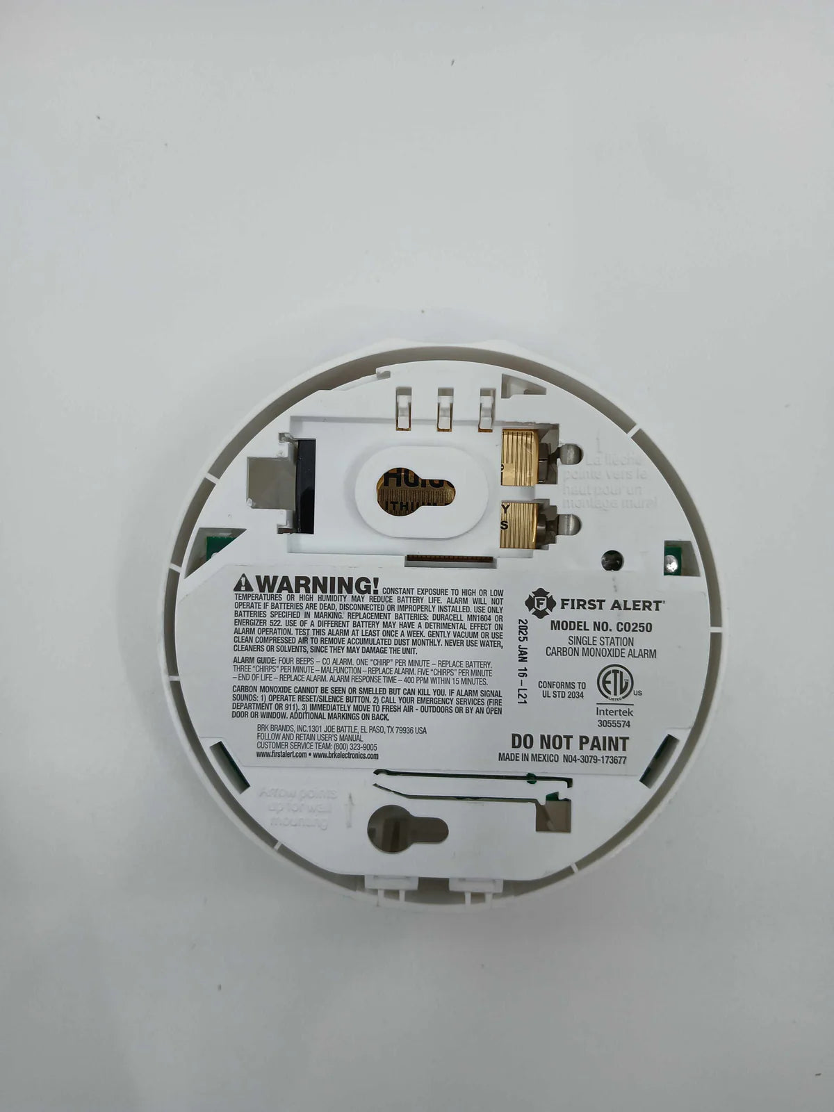 BRK CO250LB Basic Battery-Operated Carbon Monoxide Alarm