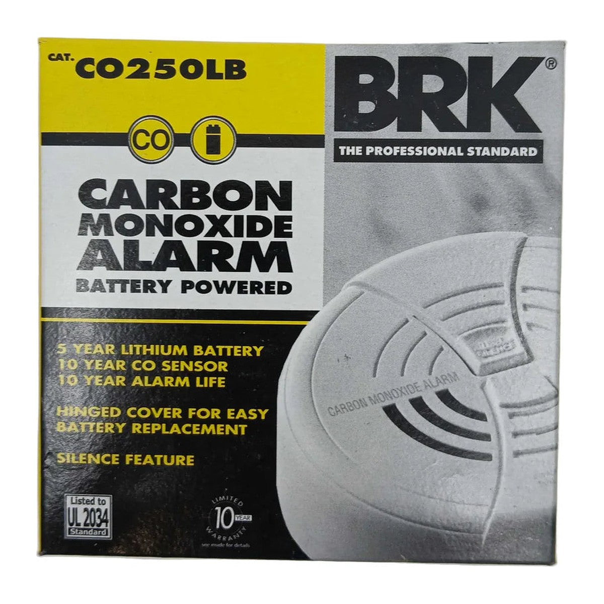 BRK CO250LB Basic Battery-Operated Carbon Monoxide Alarm