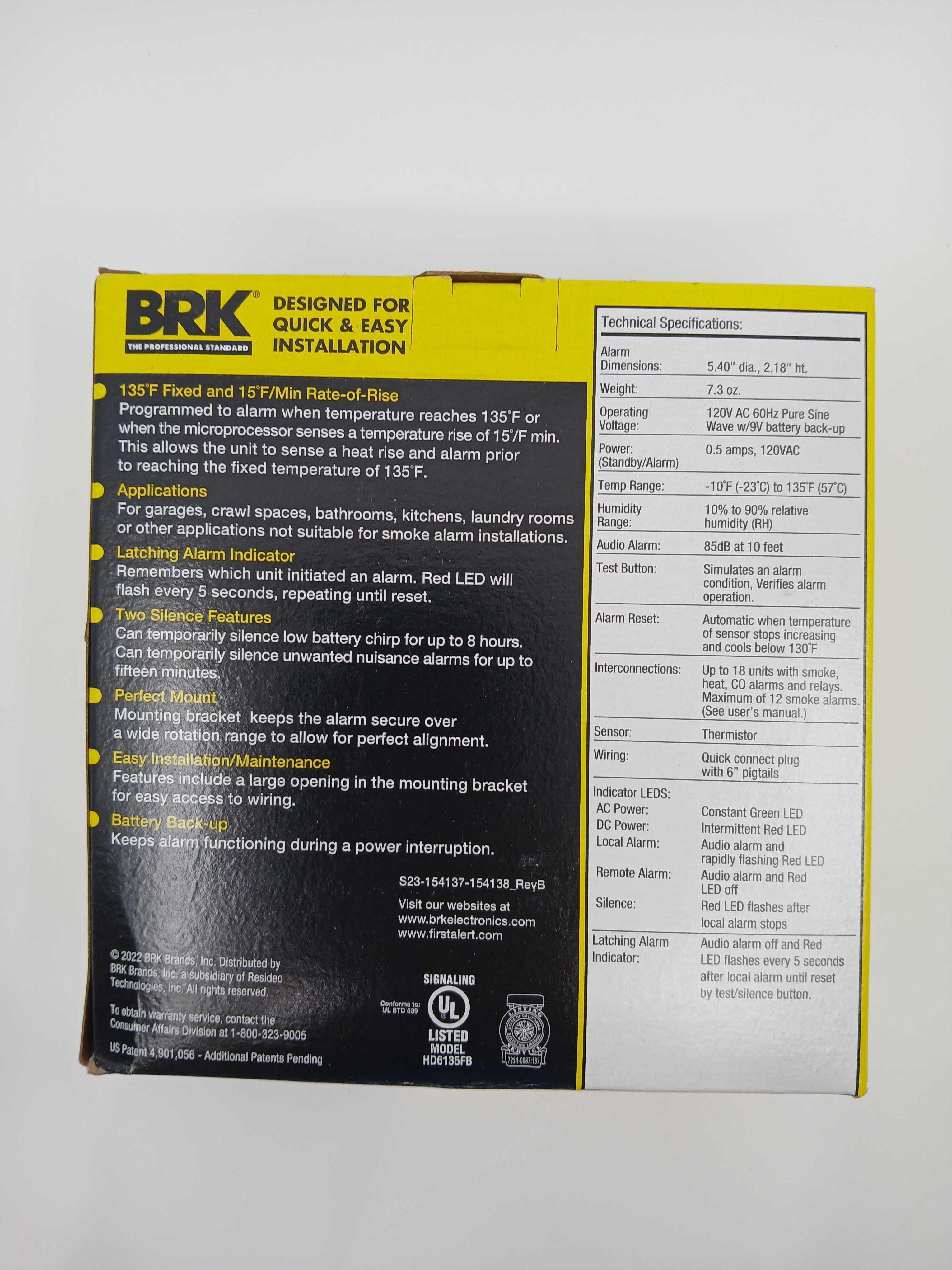 BRK HD6135FB Heat Alarm 135° Fixed and Rate of Rise - The Fire Alarm Supplier