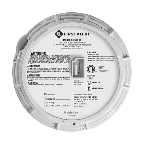 BRK SM300 - AC Interconnect Hardwire Dual Sensor Smoke Alarm (1046759) - The Fire Alarm Supplier
