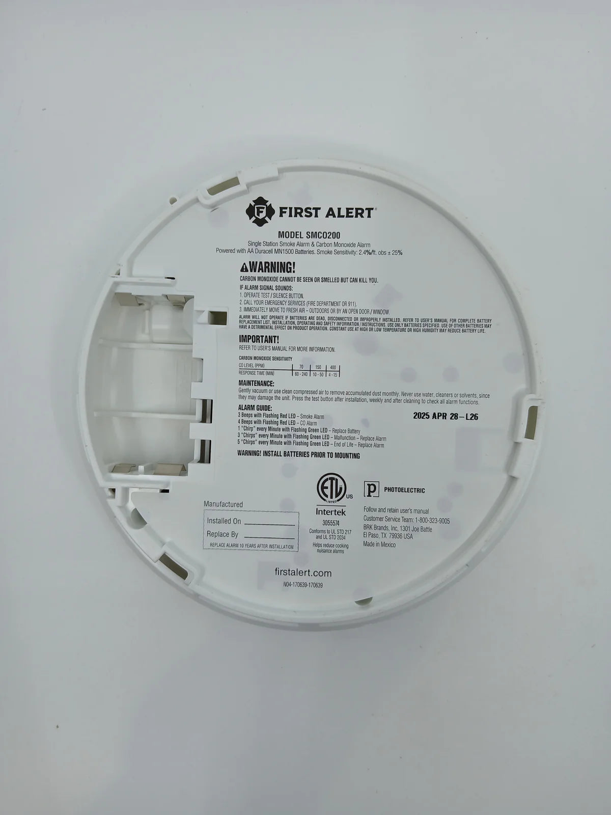 BRK SMCO200 Battery-Operated 2-In-1 Smoke and CO Alarm (1046794) - The Fire Alarm Supplier