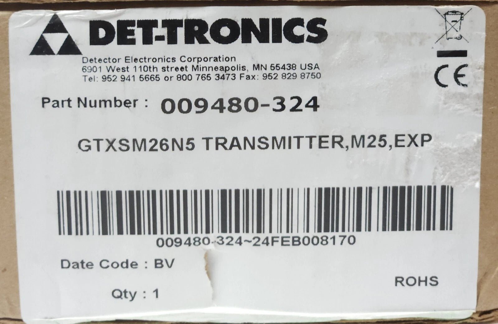 Det - Tronics GTXSM26N5 (009480 - 324) Gas Transmitter, M25, EXP - The Fire Alarm Supplier