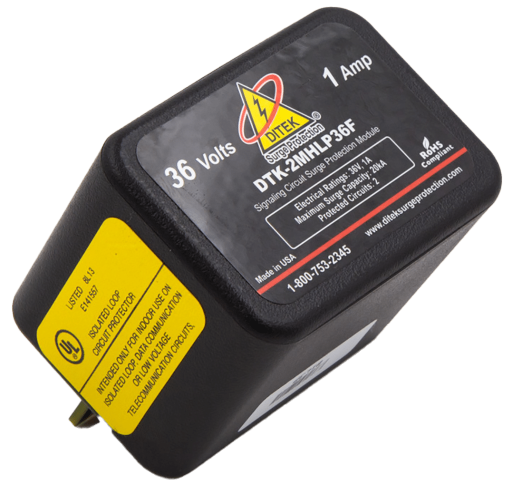 DITEK DTK-2MHLP36F 36V, 2 Pair, Modular Alam Panel Protector W 1A Fuse, UL497B Listed