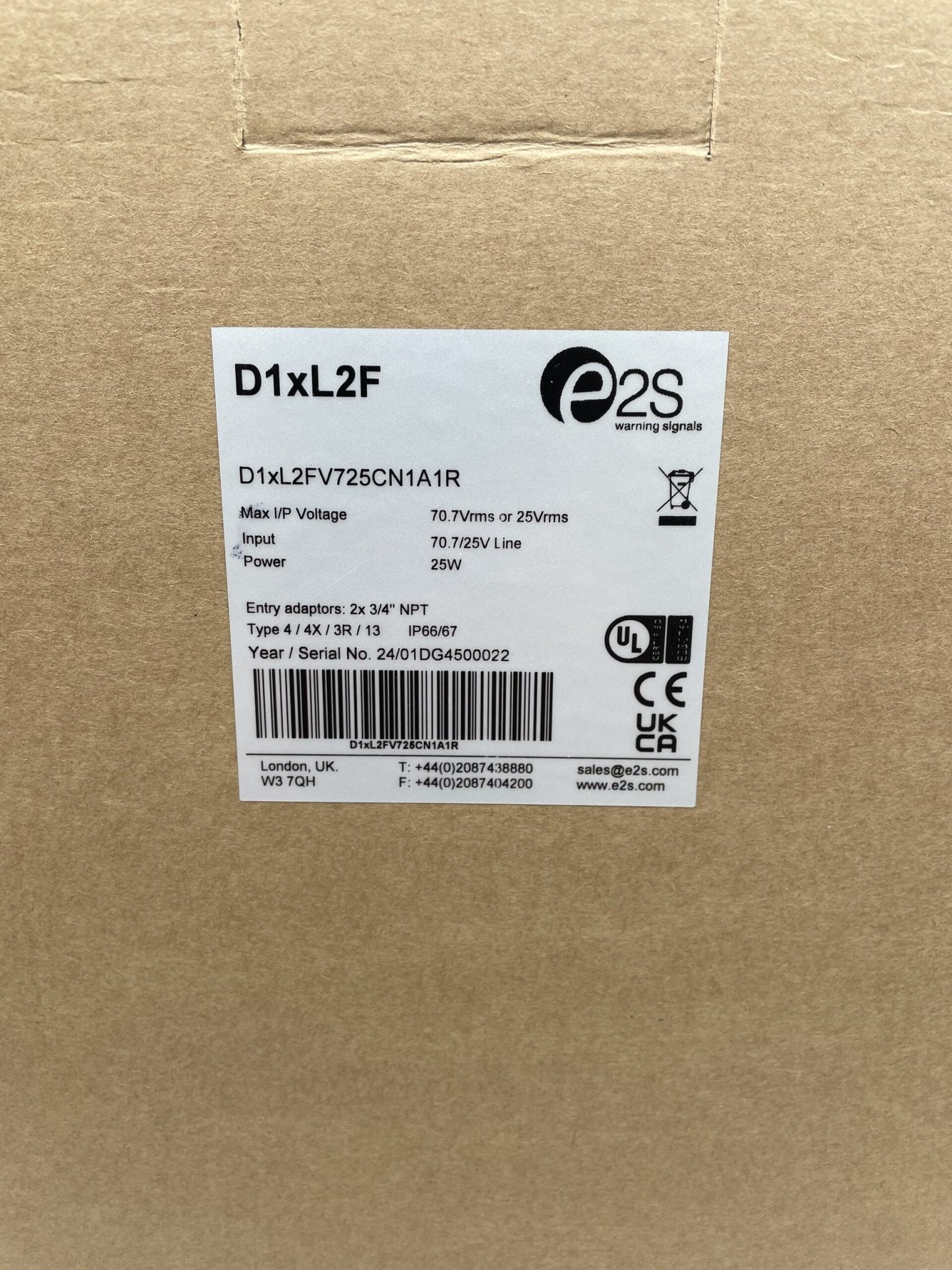 E2S by The Signal Source D1XL2FV725CN1A1R - The Fire Alarm Supplier