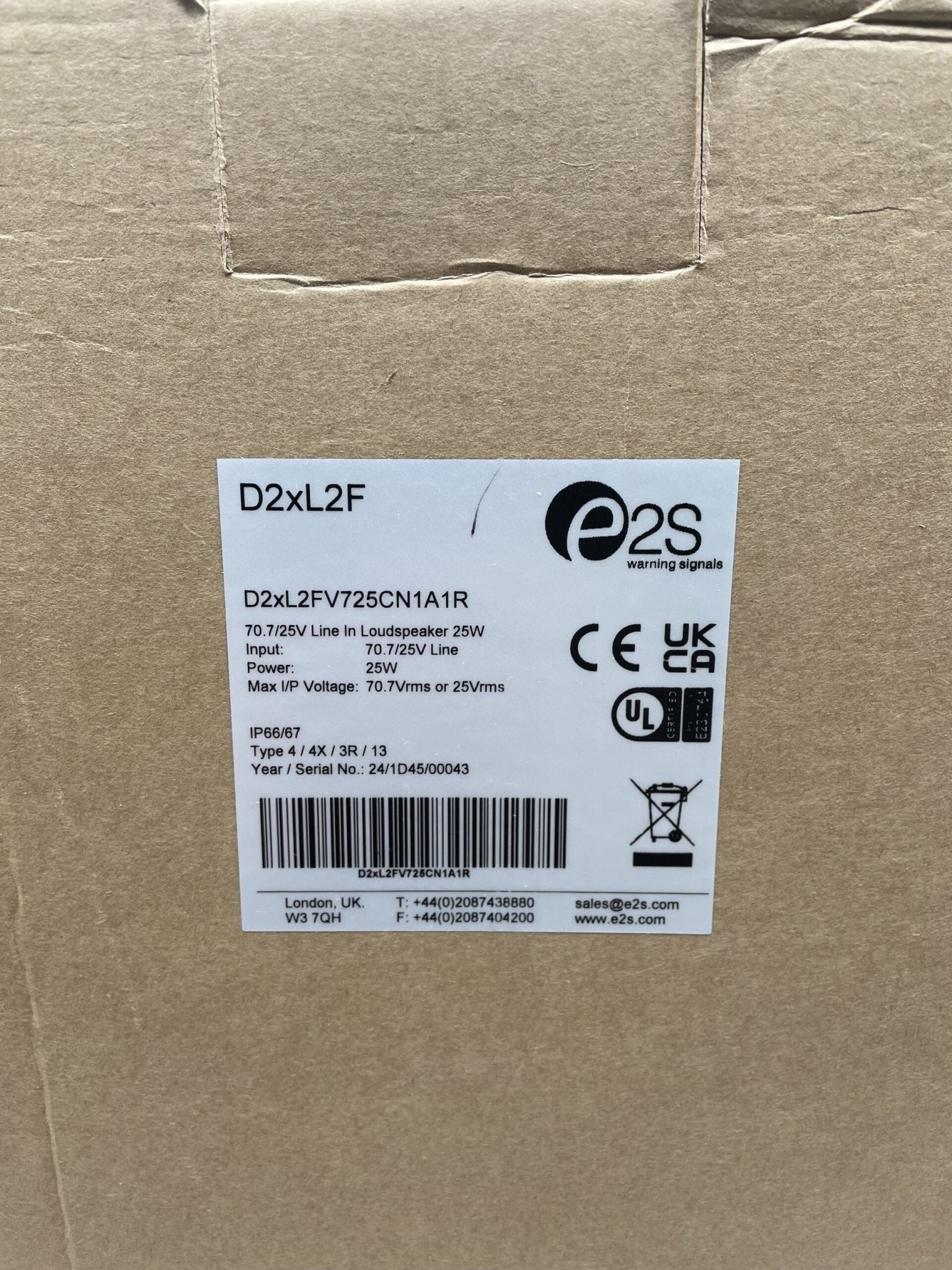 E2S by The Signal Source D2XL2FV725CN1A1R - The Fire Alarm Supplier