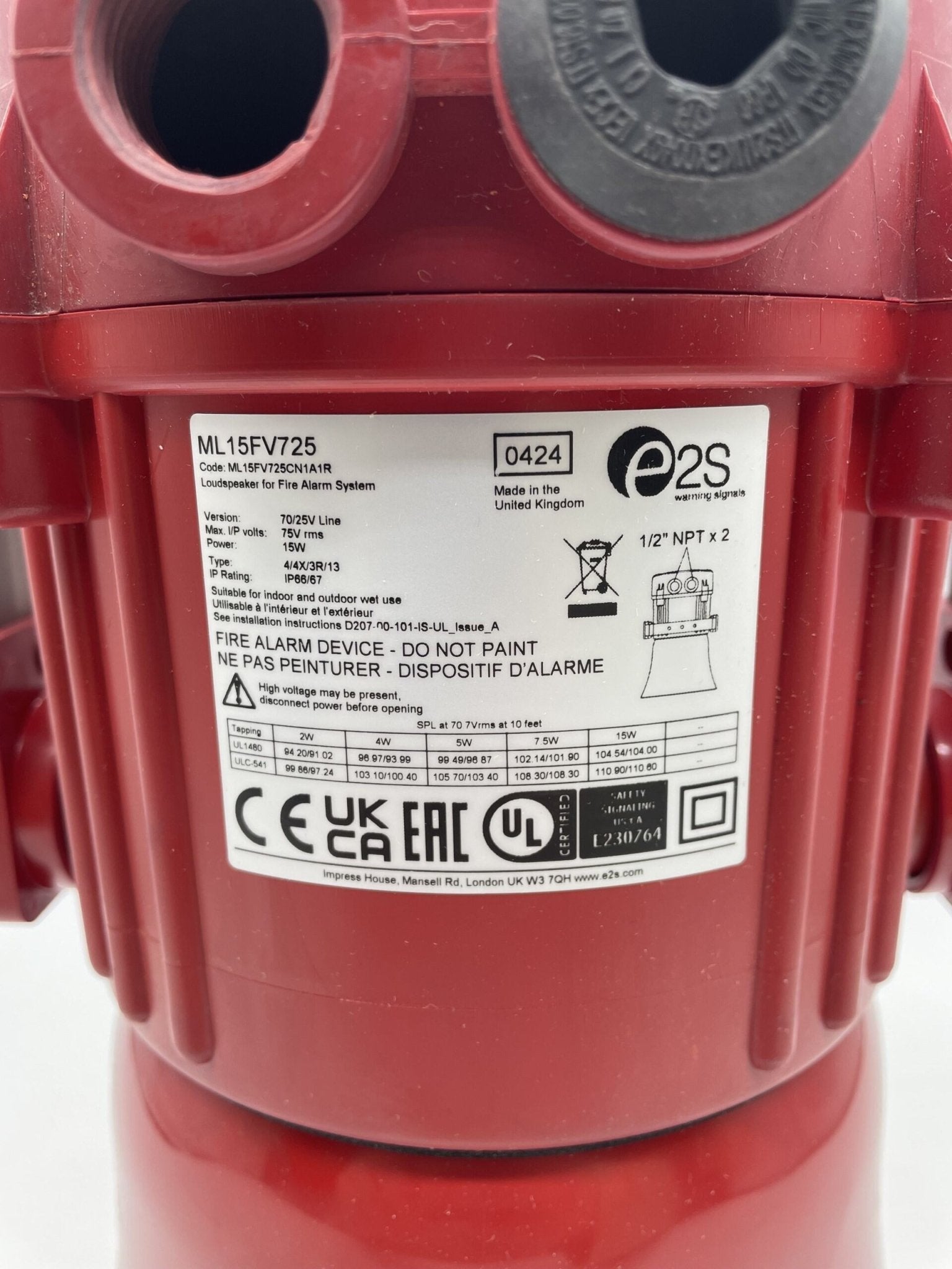 E2S by The Signal Source ML15FV725CN1A1R - The Fire Alarm Supplier