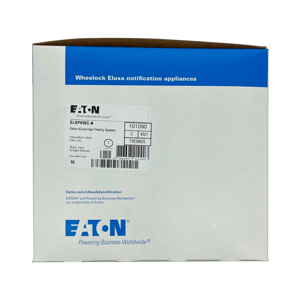 Eaton Wheelock Eluxa high fidelity speaker with sleek black design and grille, ideal for premium audio sound systems.