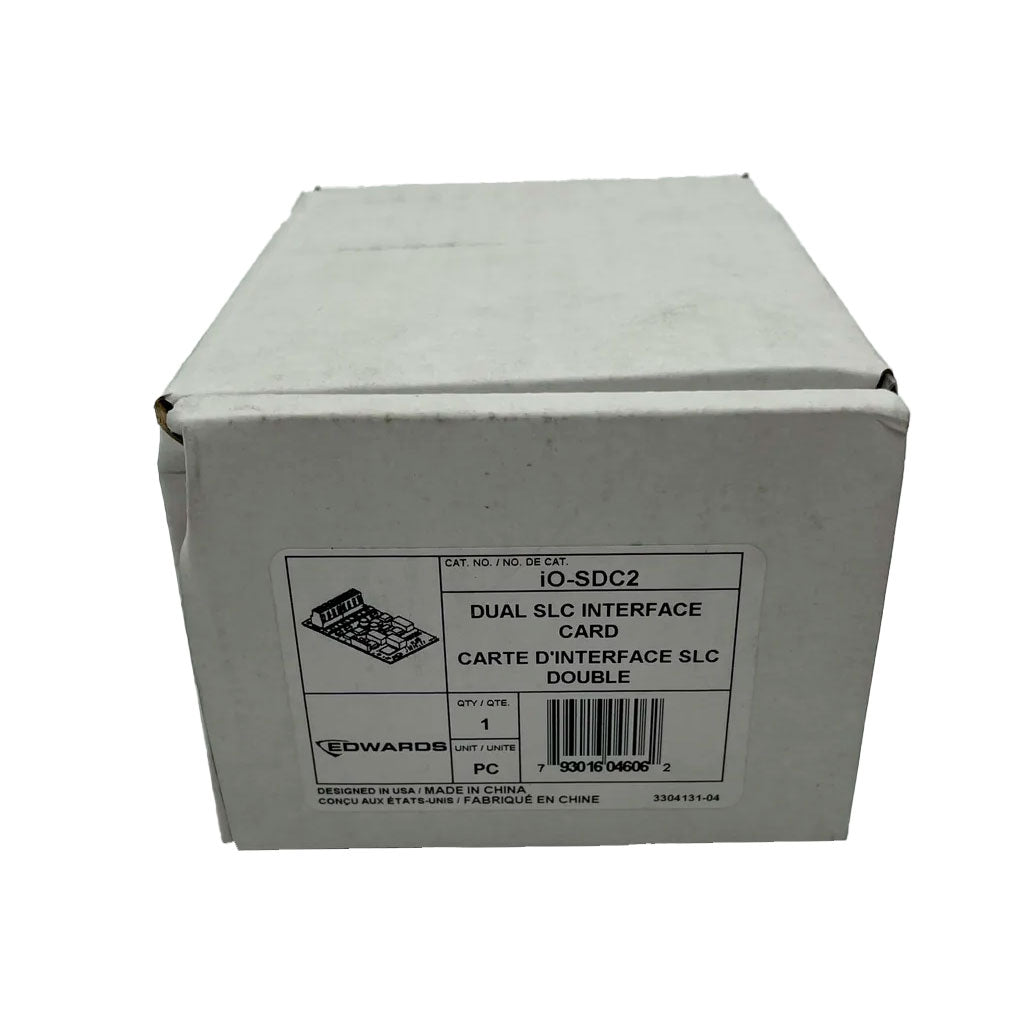 Edwards IO-SDC2 expansion module for industrial control systems, featuring multiple connection ports and compact design.