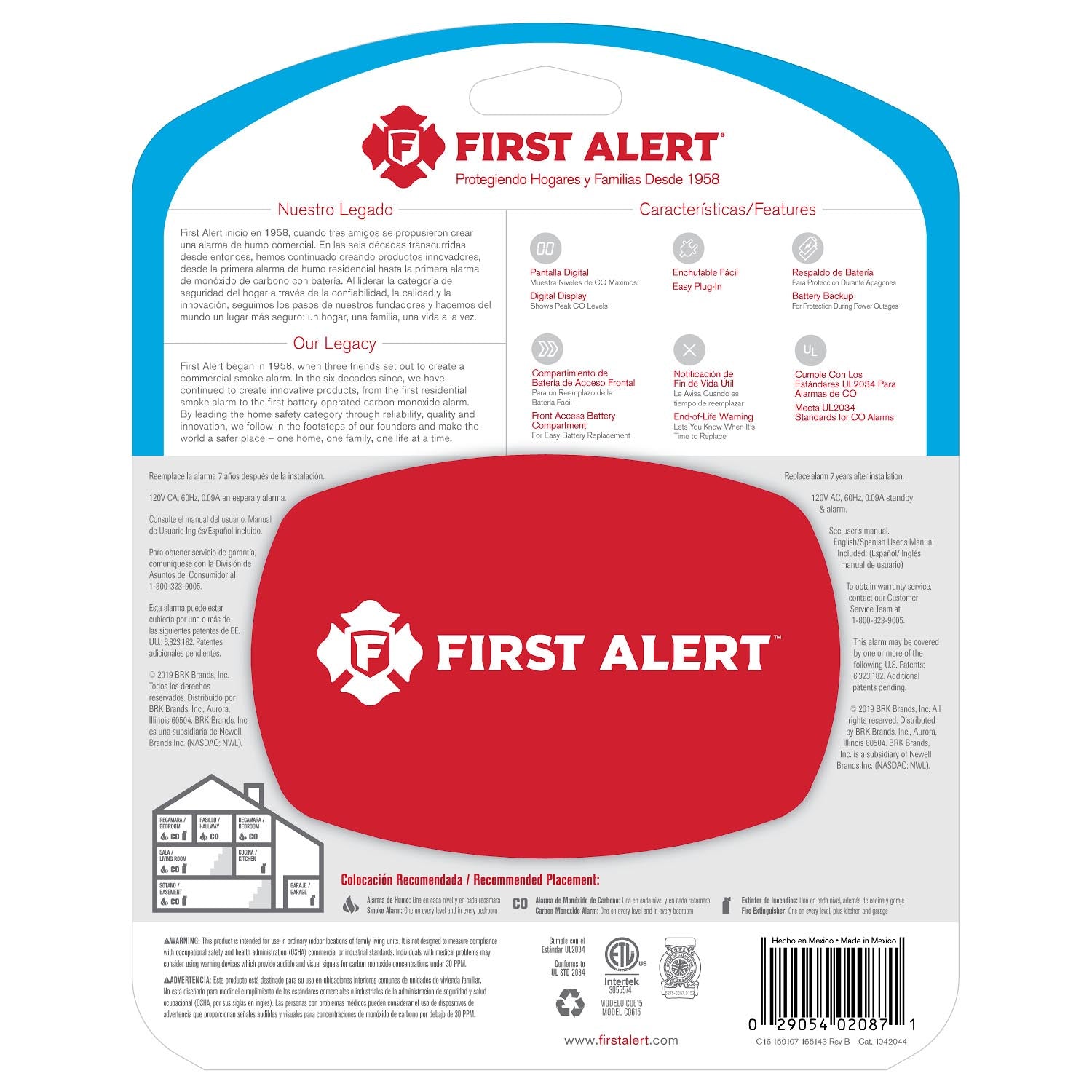 First Alert CO615 Plug - in Carbon Monoxide Alarm with Digital Display (1039746)