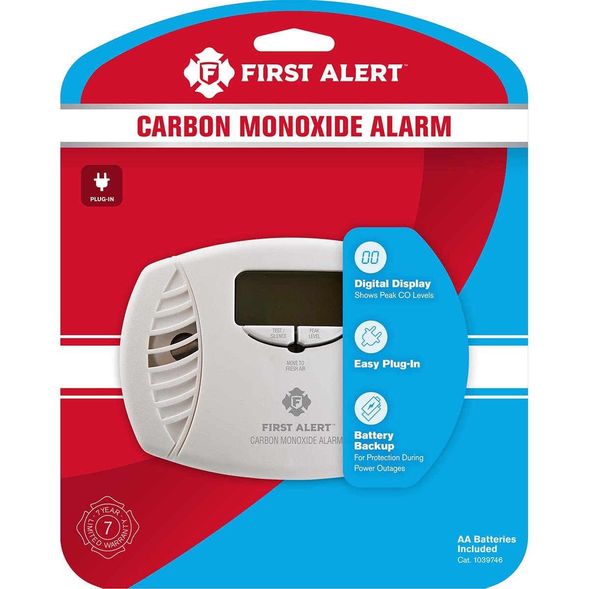 First Alert CO615 Plug - in Carbon Monoxide Alarm with Digital Display (1039746)