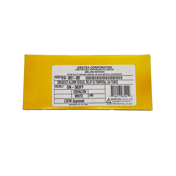 Gentex GN-503FF (918-0021-002) Smoke and Carbon Monoxide Alarm - Replaced by SCRR (918-0033-002) - The Fire Alarm Supplier