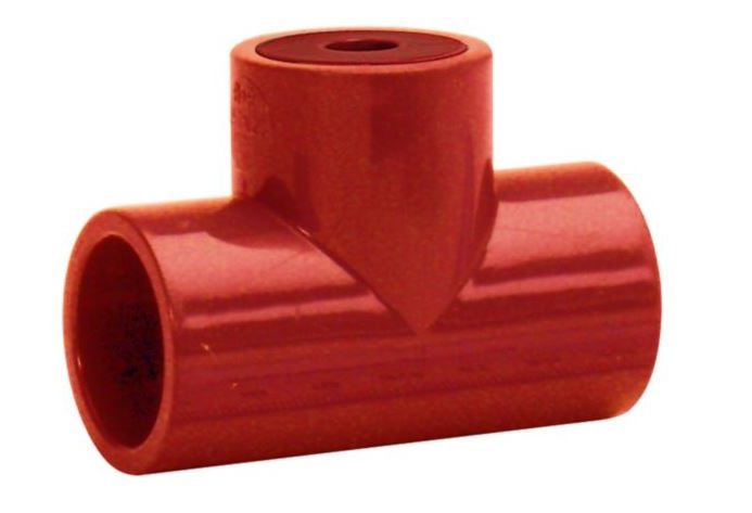 Vesda by Xtralis PIP-016 Xtralis Trunk Adapter 25mm Red TPiece Capillary Connector