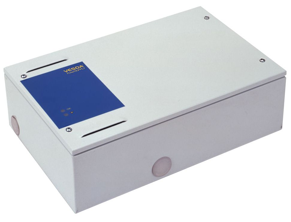 Vesda by Xtralis VPS-220-E5 24Volt 0.5 Amp Power Supply Unit. Larger Enclosure with Space for Up to 12 Ah Batteries.