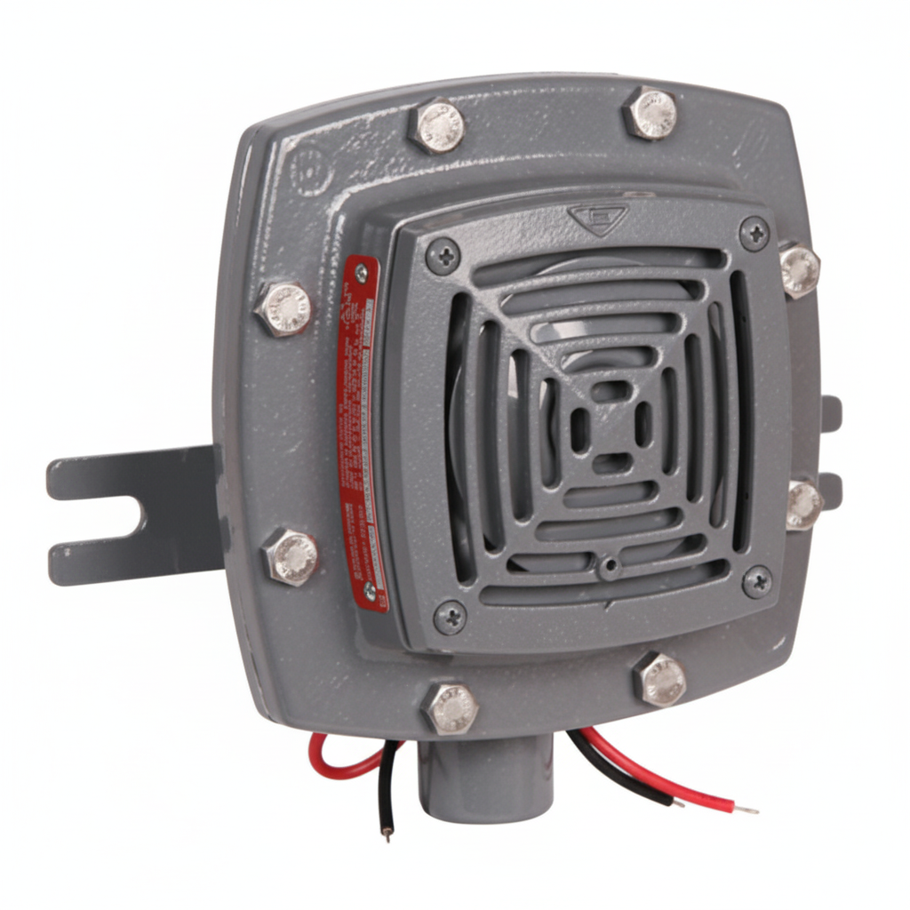 Kidde 879DEX-G1 explosion-proof horn, 24V DC, 107dB NEMA 4X industrial horn for hazardous environments
