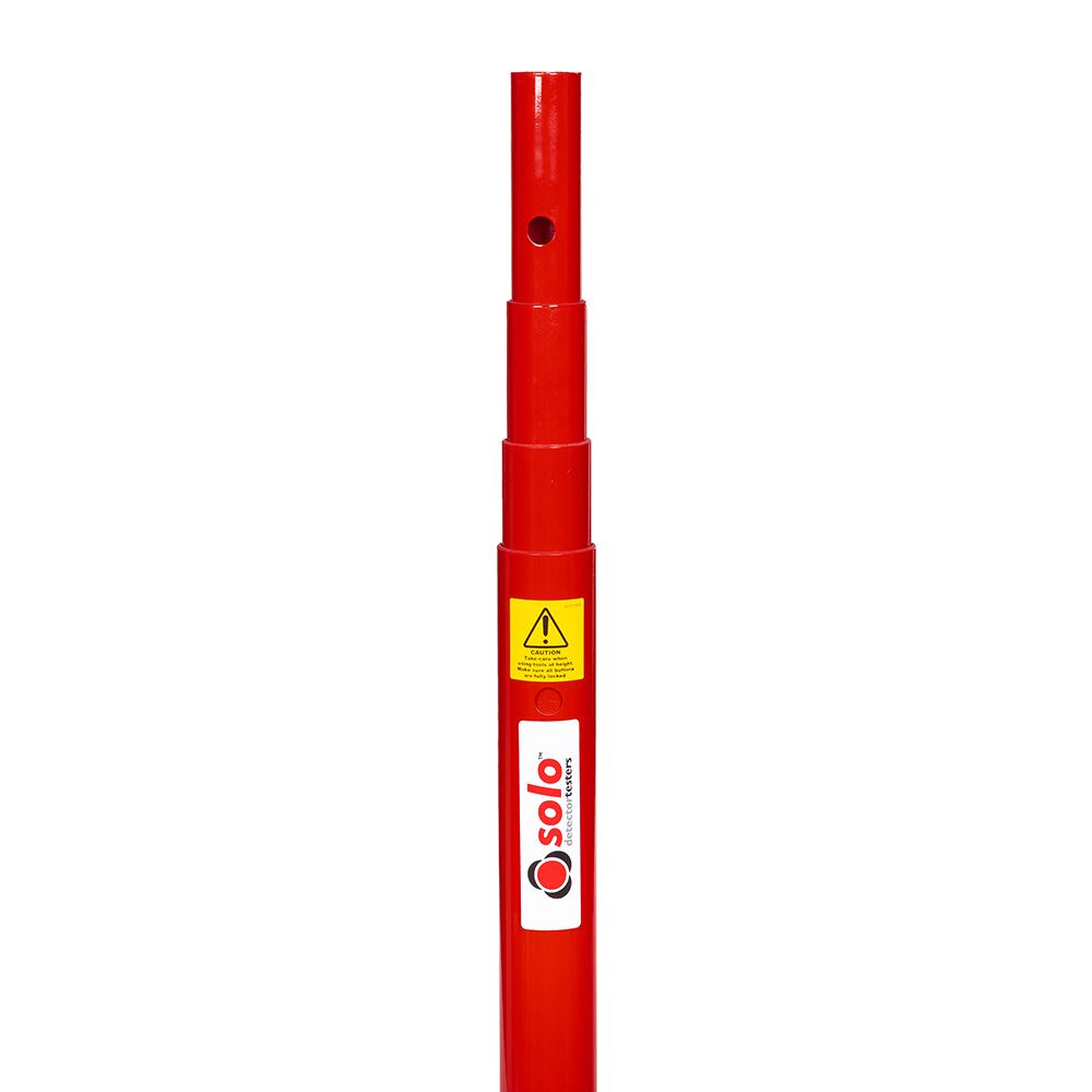 Solo 100 Fibreglass 4-section telescopic pole used for fire alarms, featuring a sturdy, extendable design for safety inspections and installations.