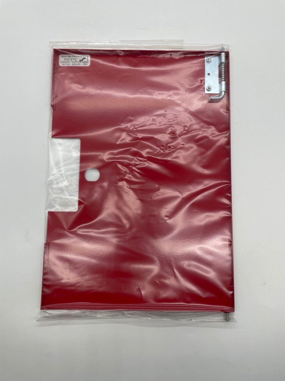 Space Age FC00542 fire alarm with break glass door, safety device for emergency fire alert and alarm activation.