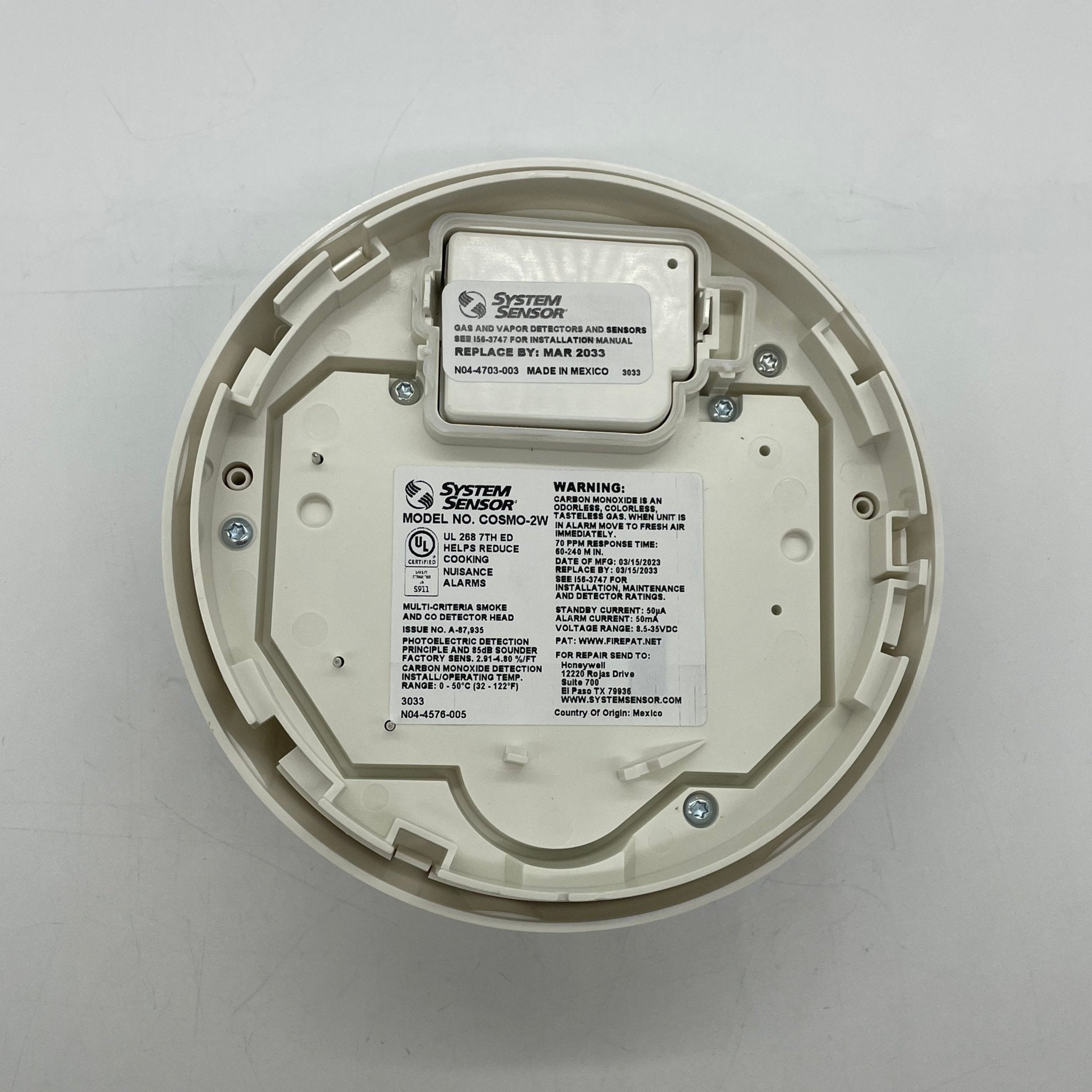 System Sensor COSMO - 2W Smoke and Carbon Monoxide Detector - The Fire Alarm Supplier