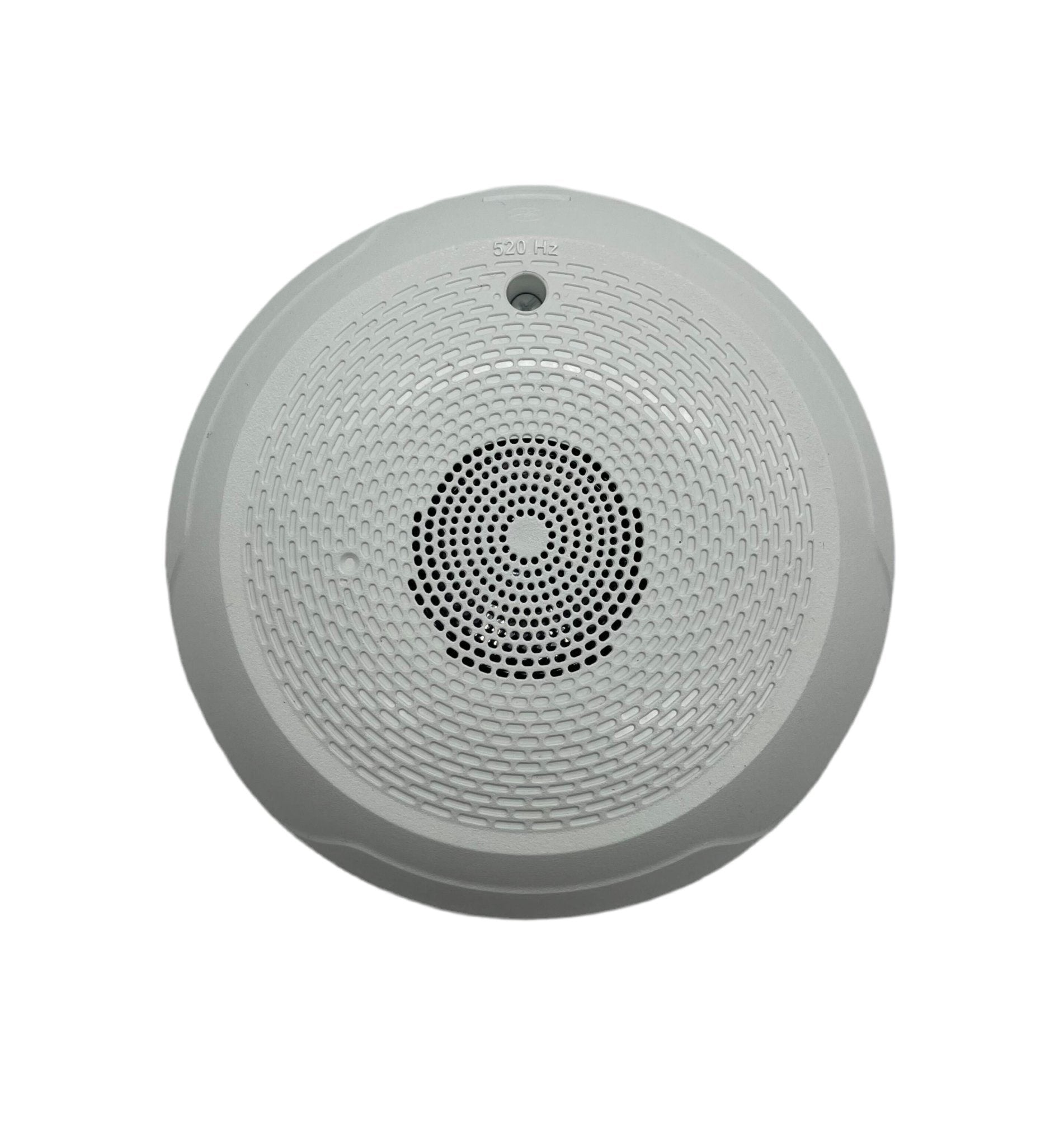 System Sensor HCWL-LF low-frequency compact sounder mounted on a panel, showcasing its design and size.