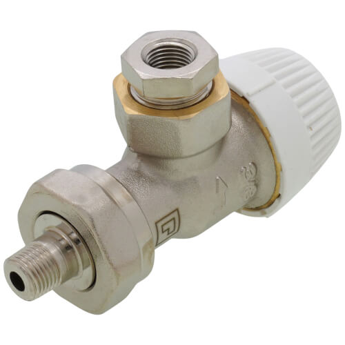 Honeywell Home V2042HSL10 1/8" steam radiator valve for thermostatic control, shown in a close-up image with valve details.