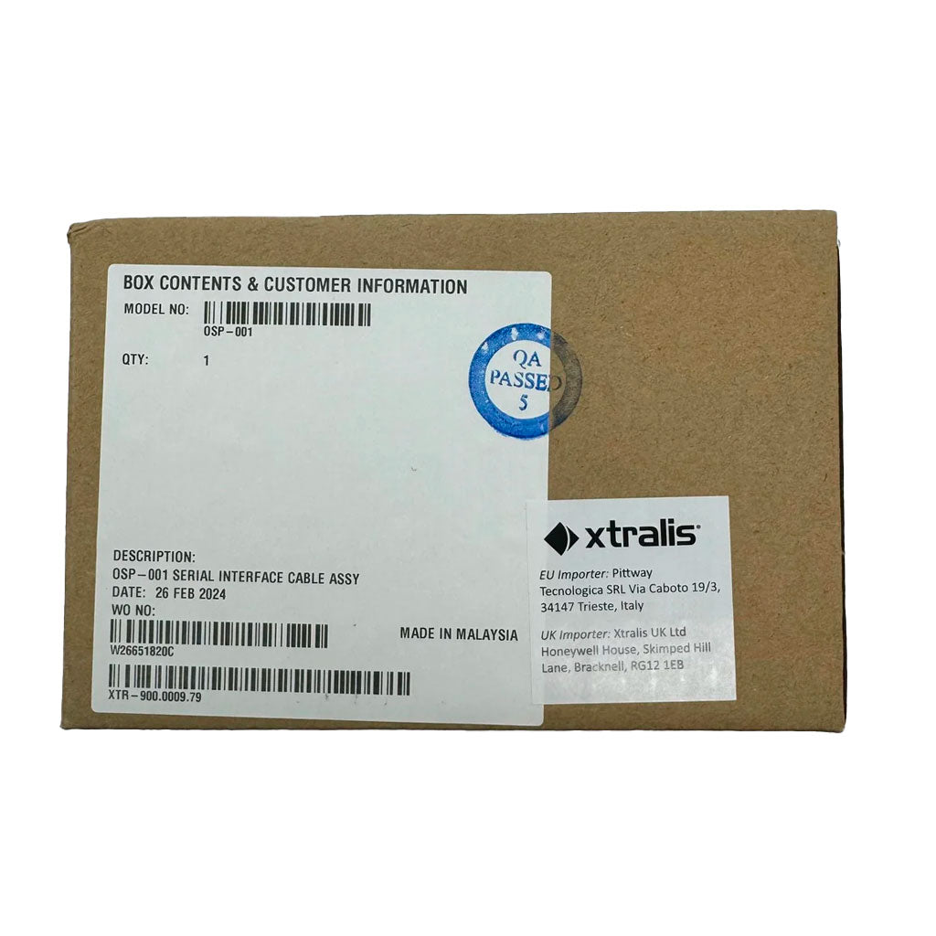 Vesda by Xtralis OSID Series FTDI Cable 1.5m, black cable with connectors for data communication and device connection.