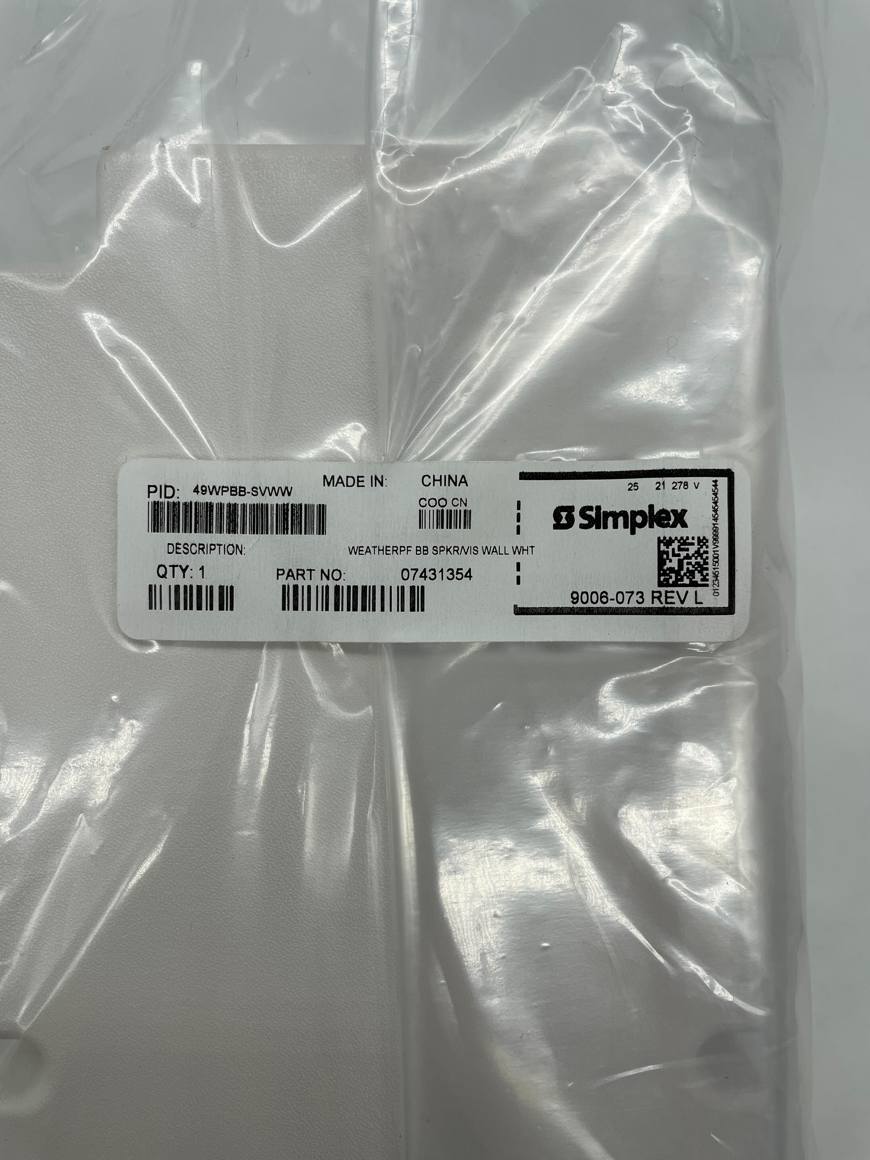 Simplex 49WPBB-SVWW Weatherproof Speaker Wall White - The Fire Alarm Supplier